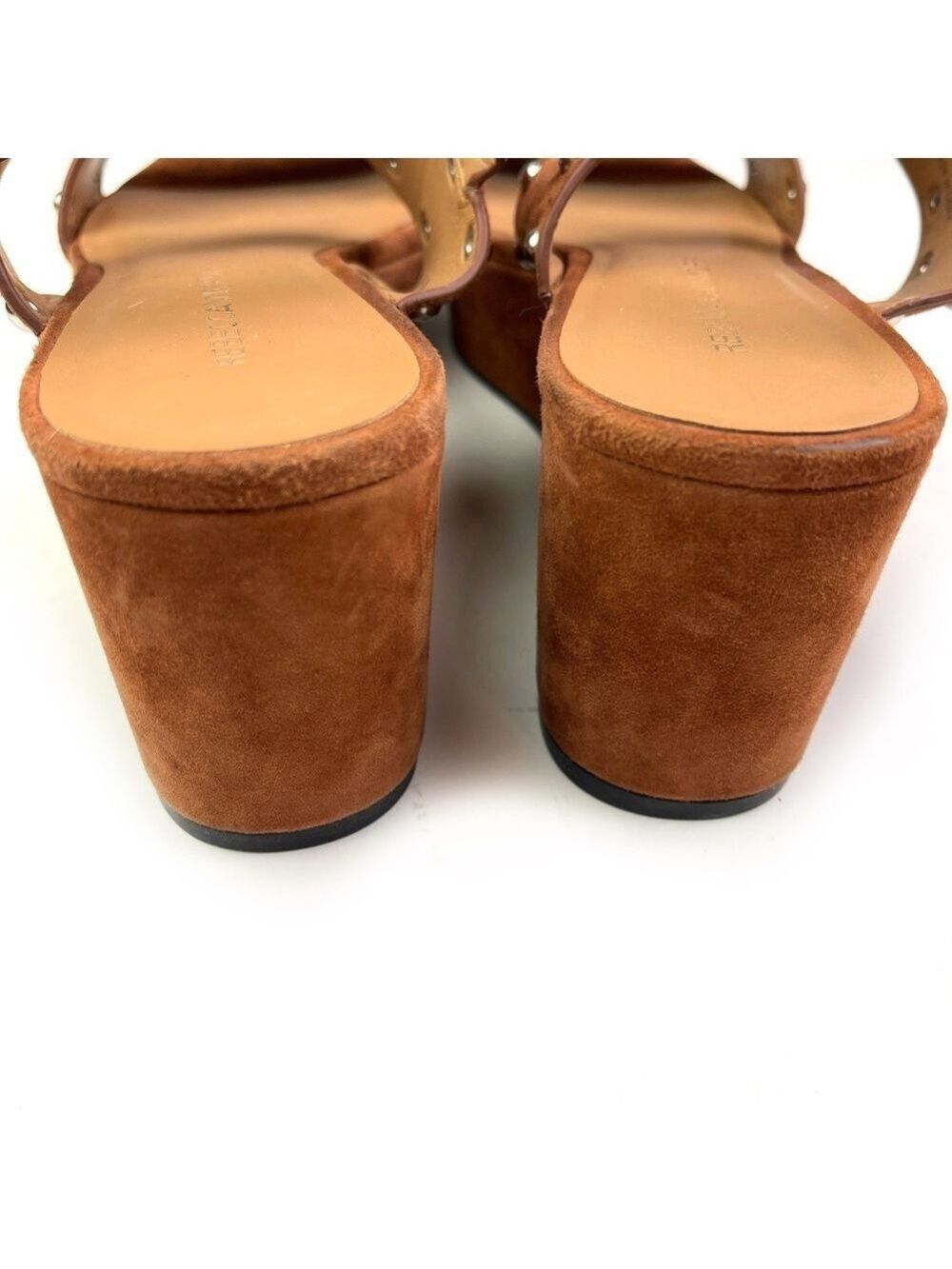 Rebecca Minkoff Tan Suede Studded Platform Sandals - Picture 6 of 8